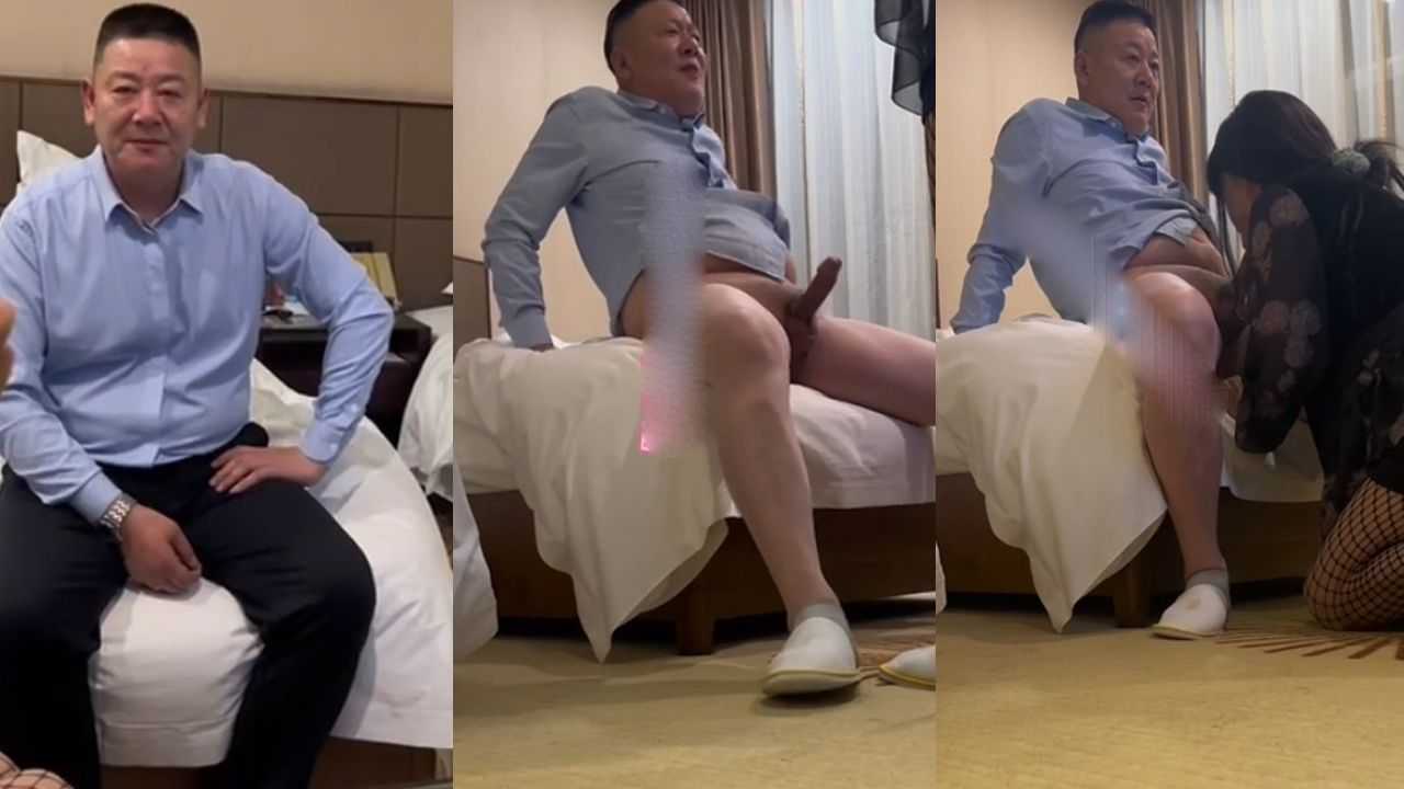 叉叉约直男帅叔口交取精